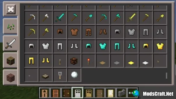 Интерфейс творчества в Майнкрафт 0.13.0
