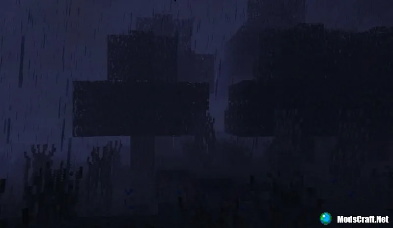 Дождь ночью с использованием шейдеров