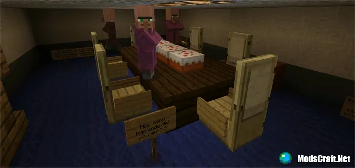 Стол с жителями и тортами