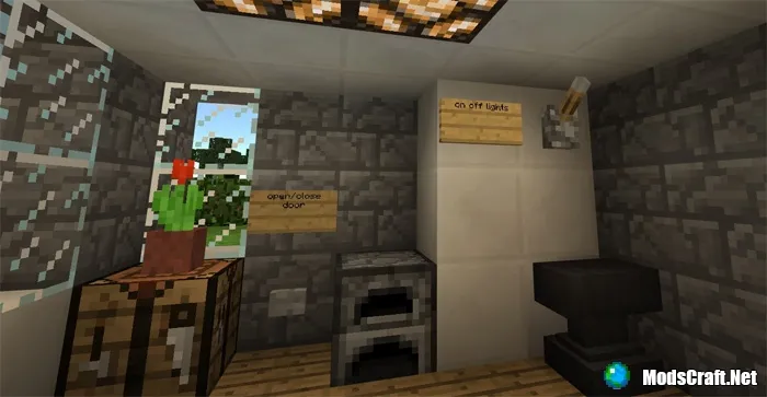 Карта: 17×17 Piston House [Редстоун]