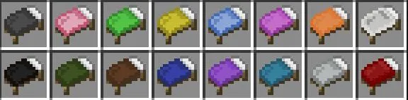 Minecraft PE 1.1: окрашенные кровати