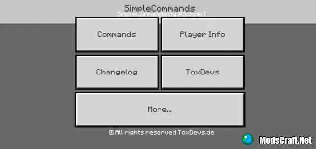 Мод SimpleCommandsButtons 1.2/0.15.6/0.15.4