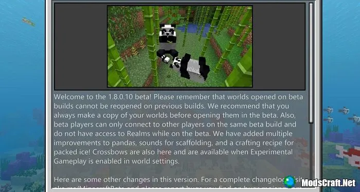 Minecraft Beta 1.8.0.10 - что нового?