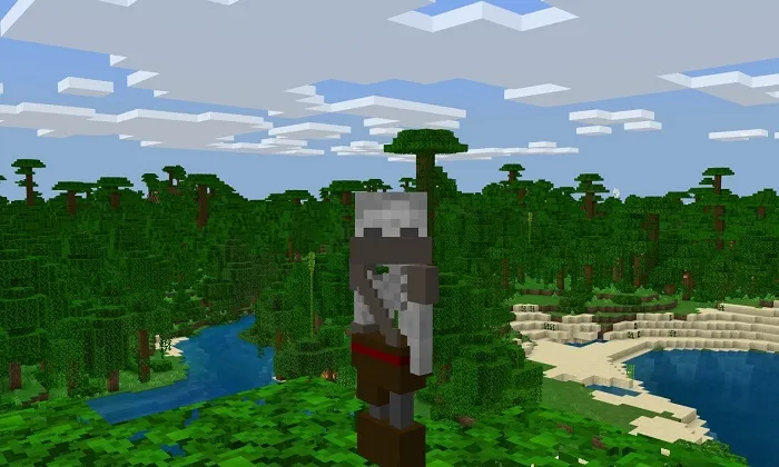 Игрок в виде скелета