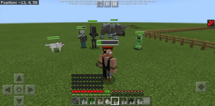 Полоска здоровья над мобами