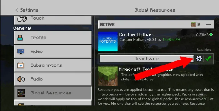 Текстур пак Custom Hotbars 1.16.100+