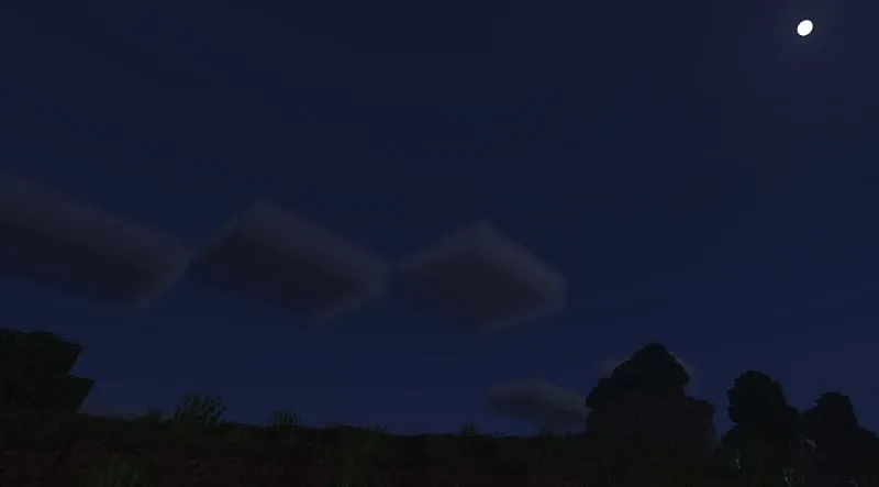 Вид на ночное небо с шейдерами