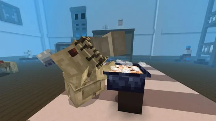 Повар готовит мясо в Майнкрафт