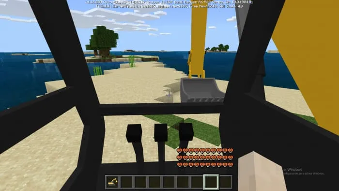 Вид экскаватора из кабины