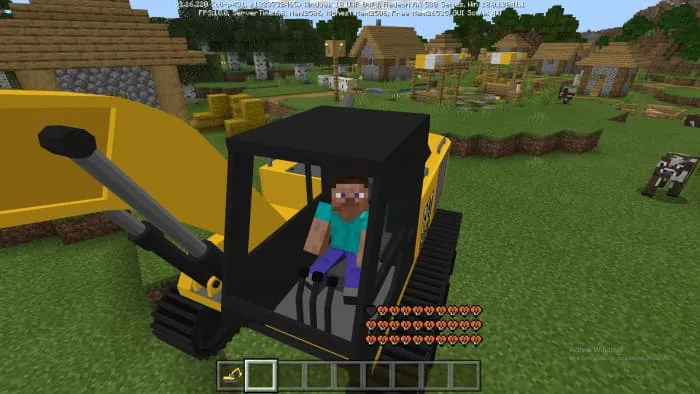 Вид экскаватора в Майнкрафт