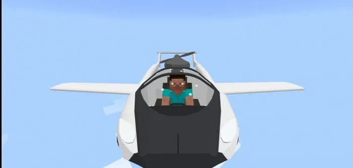 Вид машины в полете в Майнкрафт