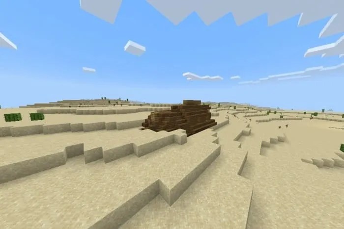 Затонувший корабль в пустыне