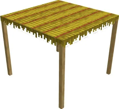 Второй вариант сенной палатки в Minecraft