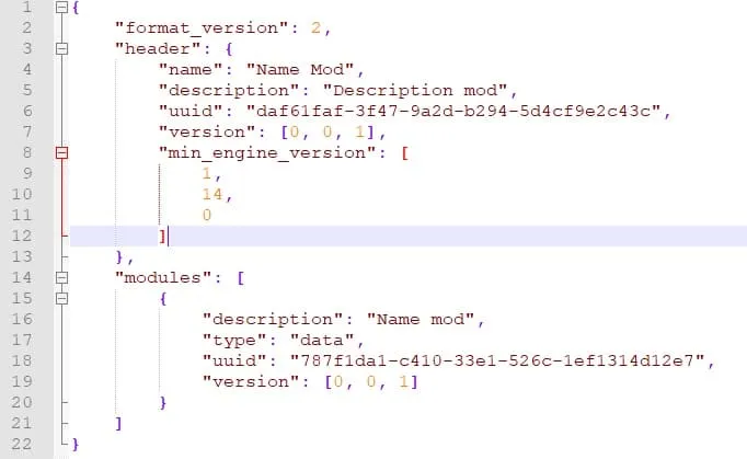 Код мода после изменений