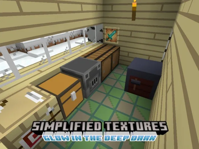 Упрощенные текстуры сундука и дерева