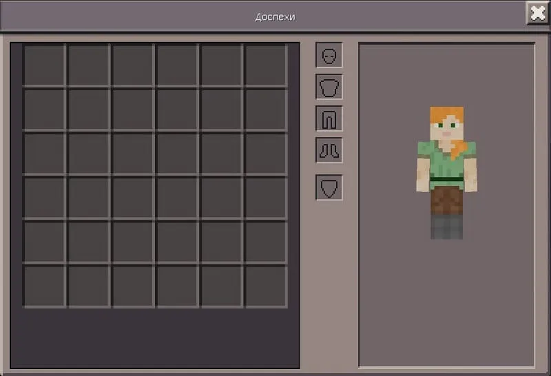 Старый инвентарь игрока Майнкрафт