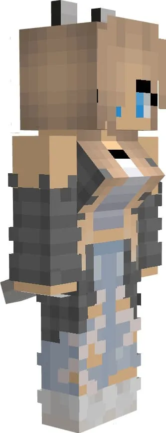 Девушка в виде волка в Майнкрафт