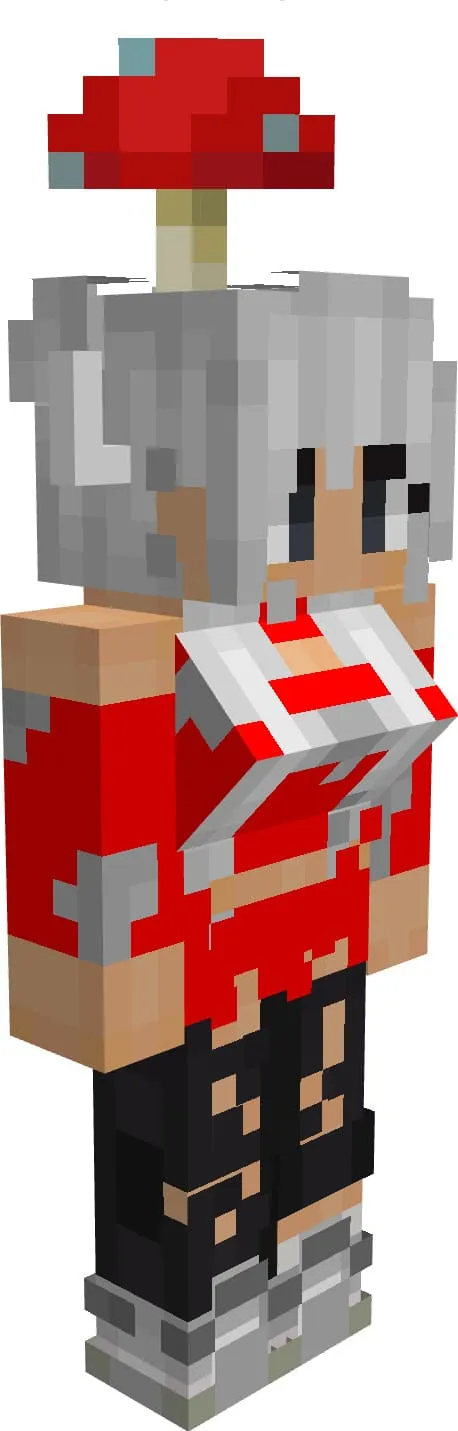 Девушка в виде грибочка в Майнкрафт