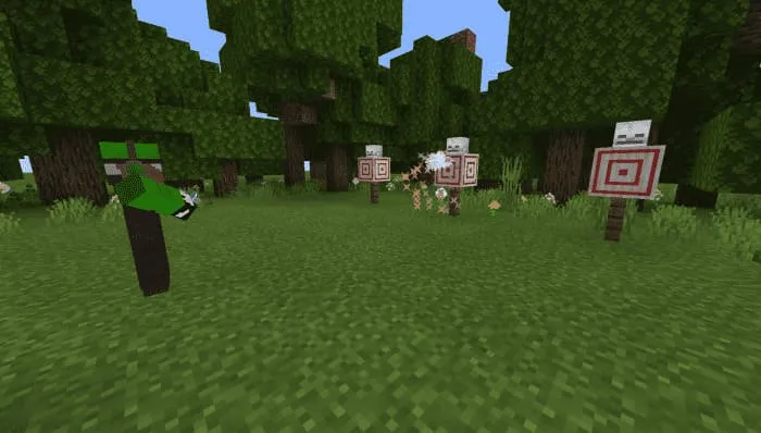 Выстрел из критольвера в Minecraft