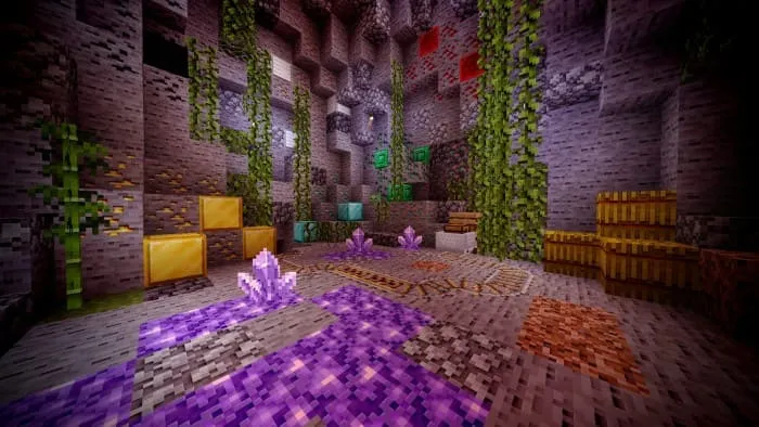 Вид на блоки в шахтах