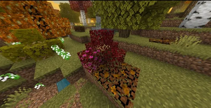 Структура с разной листвой