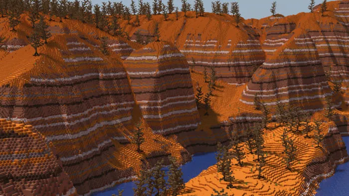 Деревья, река и каньон