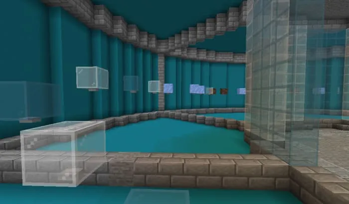 Паркур уровень с бирюзовыми блоками