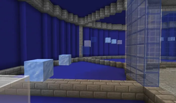 Паркур уровень с синими блоками