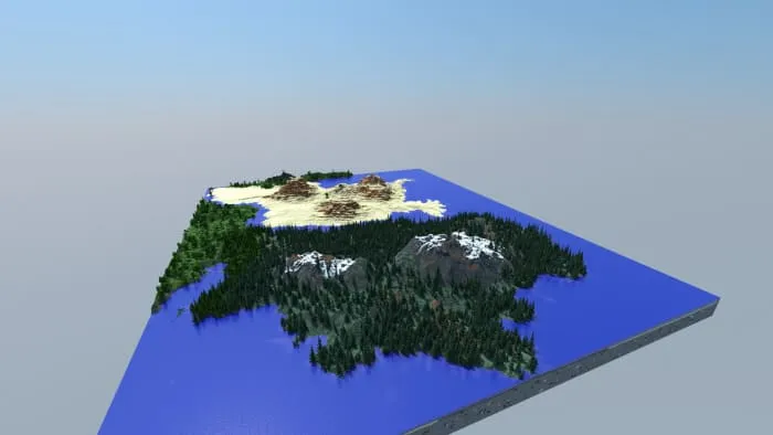 Вид на карту сбоку