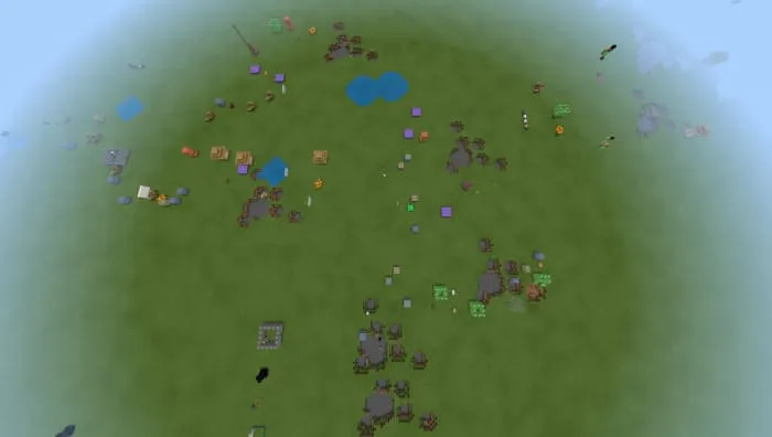 Разрушенный мир с блоками удачи