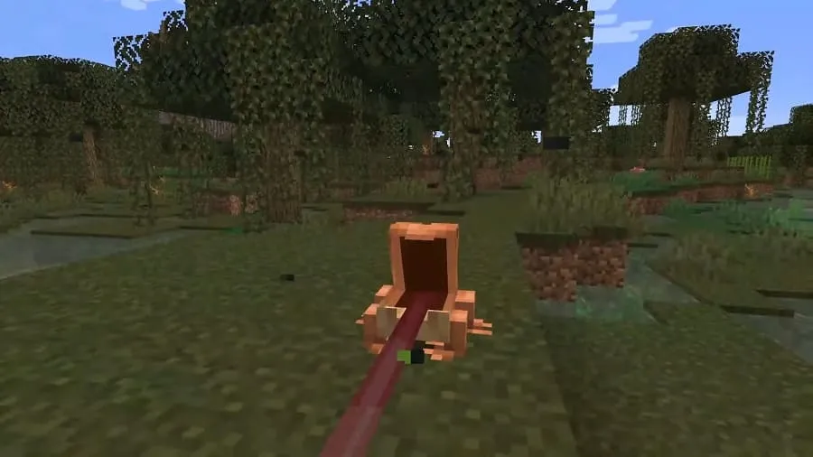 Лягушка открыла пасть