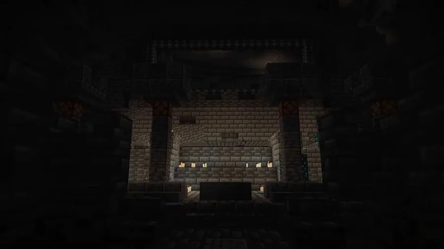 Глубокий мрачный город в Minecraft