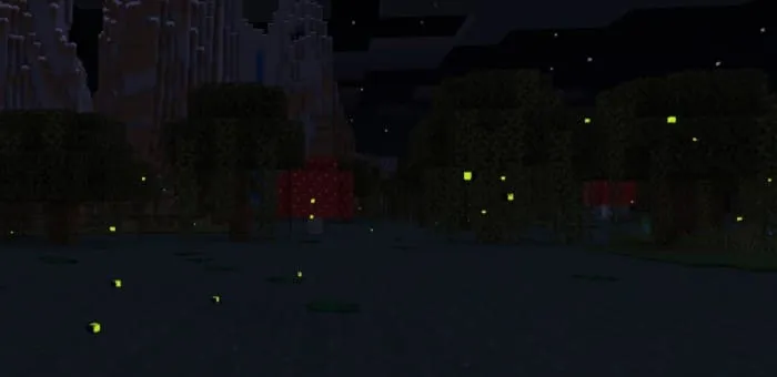 Гигантские грибы, болото и светлячки