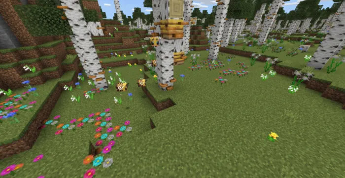 Березы, пчелы и цветы