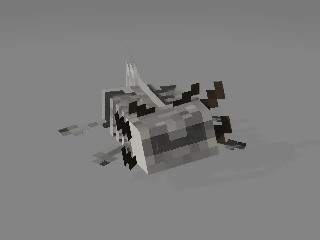 Розовый скелетный аксолотль