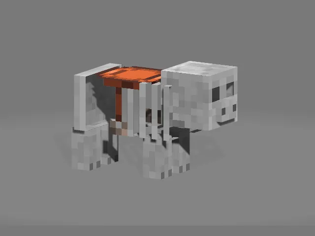 Свинья в виде скелета в Minecraft