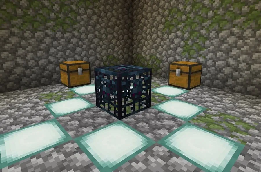 Пещера со спаунером и сундуками