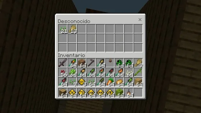 Инвентарь жнеца в Minecraft