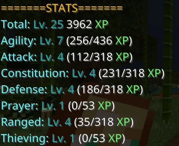 Вид статистики навыков