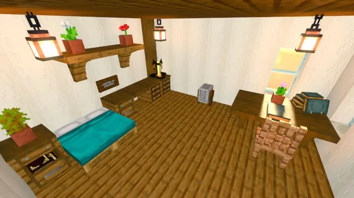 Интерьер спальни с мебелью