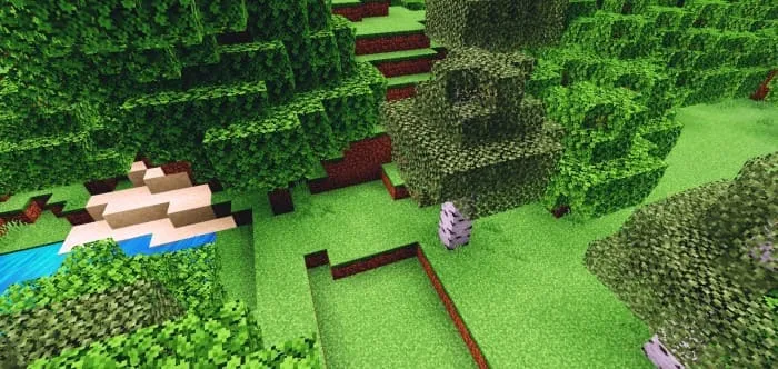 Деревья и земля с шейдерами