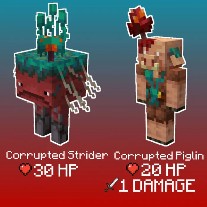 Искаженный страйдер и пиглин