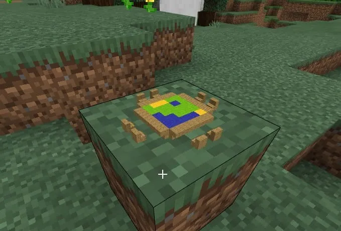 Стол и стулья на одном блоке