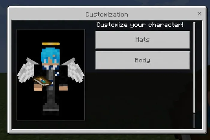 Интерфейс редактора скина в Minecraft