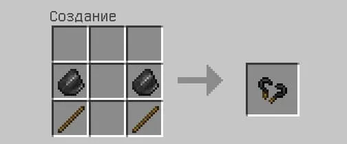 Крафт кремневого крюка в Майнкрафт