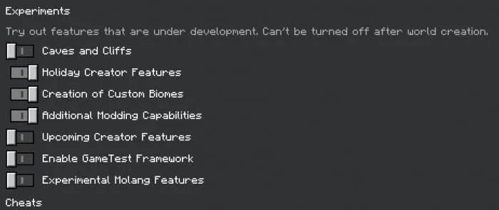Необходимые функции экспериментов
