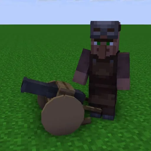 Житель с переносной пушкой