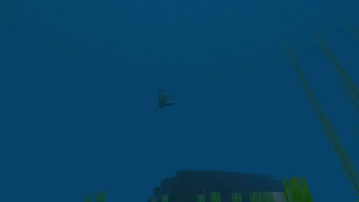 Игрок под водой в океане