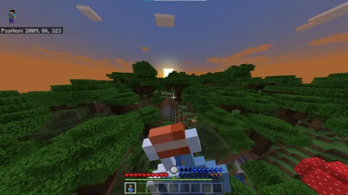 Игрок пьет воду