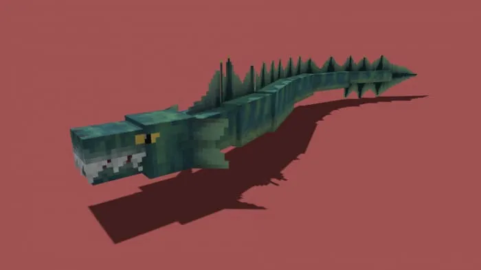 Морской змей на красном фоне